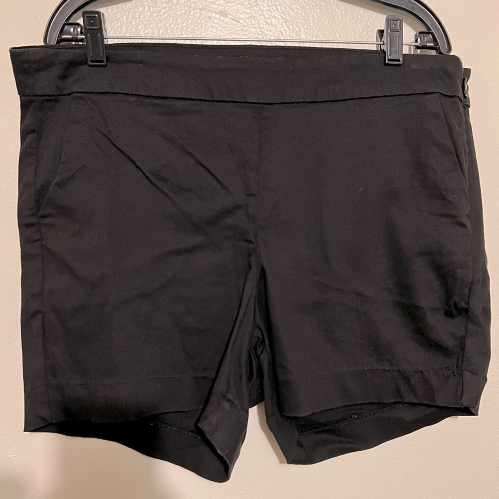 Black sateen shorts